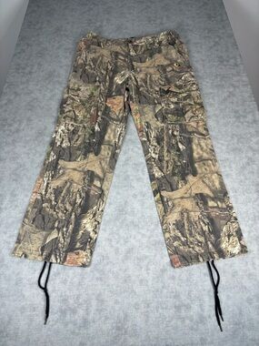 Mossy Oak Camo Cargo Pants Mens 32x34 Hunting Drawstring Hem